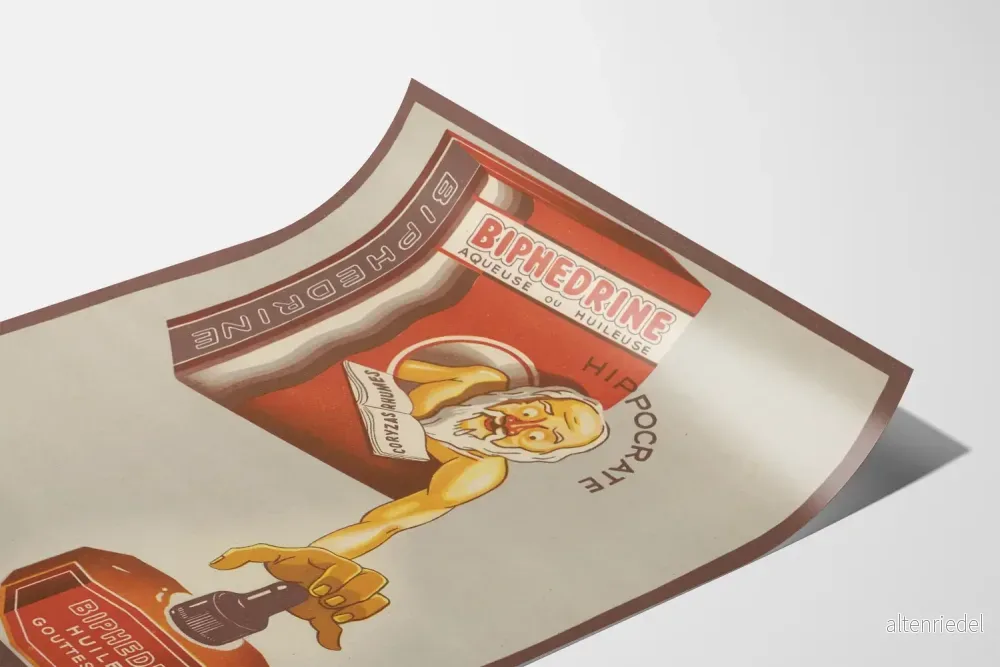 Vintage reklamposter för BIPHEDRINE näsdroppar - Bild 3