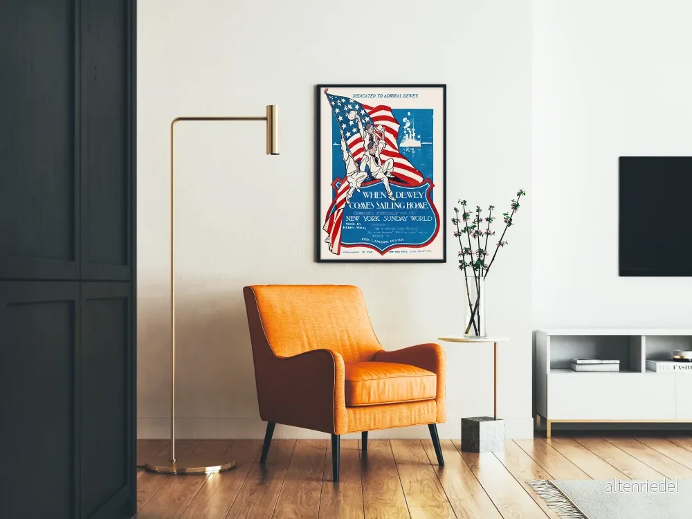 Vintage patriotisk poster When Dewey Comes Sailing Home - Bild 2