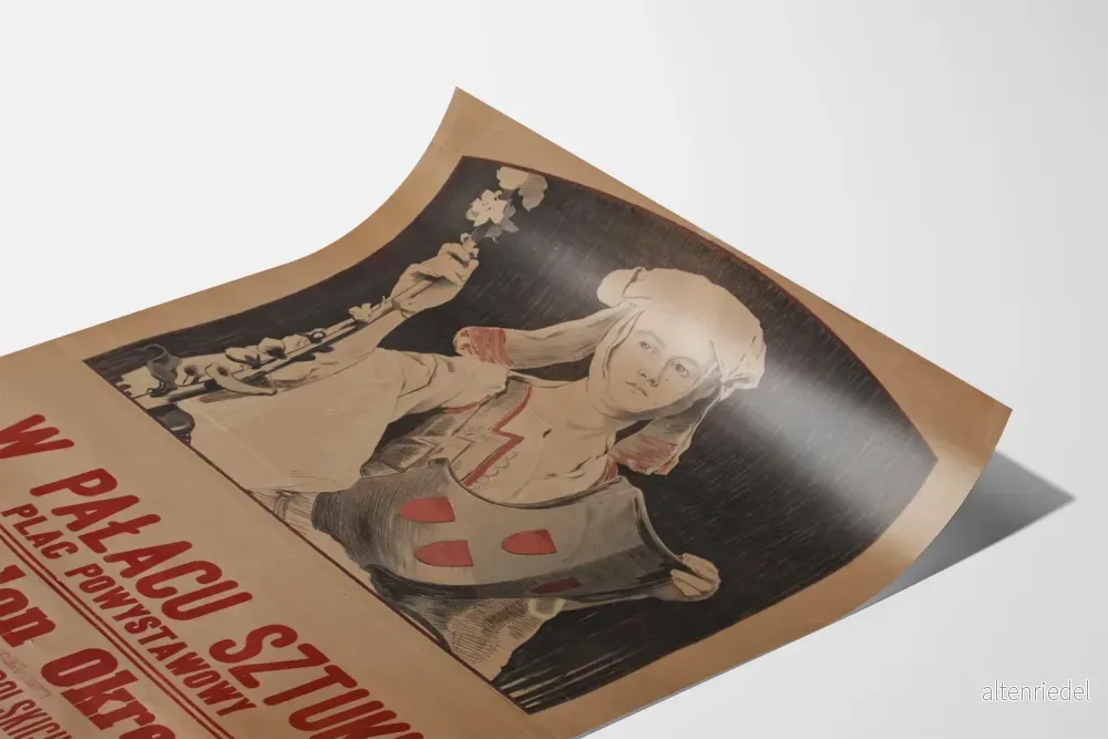 Vintageaffisch för polskt konstsalong, väggdekoration - Bild 3