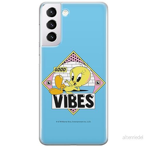 ERT GROUP mobiltelefonfodral för Samsung S21 originalt och officiellt licensierat Looney Tunes mönster Tweety 013 optimalt anpassad till formen på mobiltelefonen, fodral tillverkad av TPU plast 5905795094515