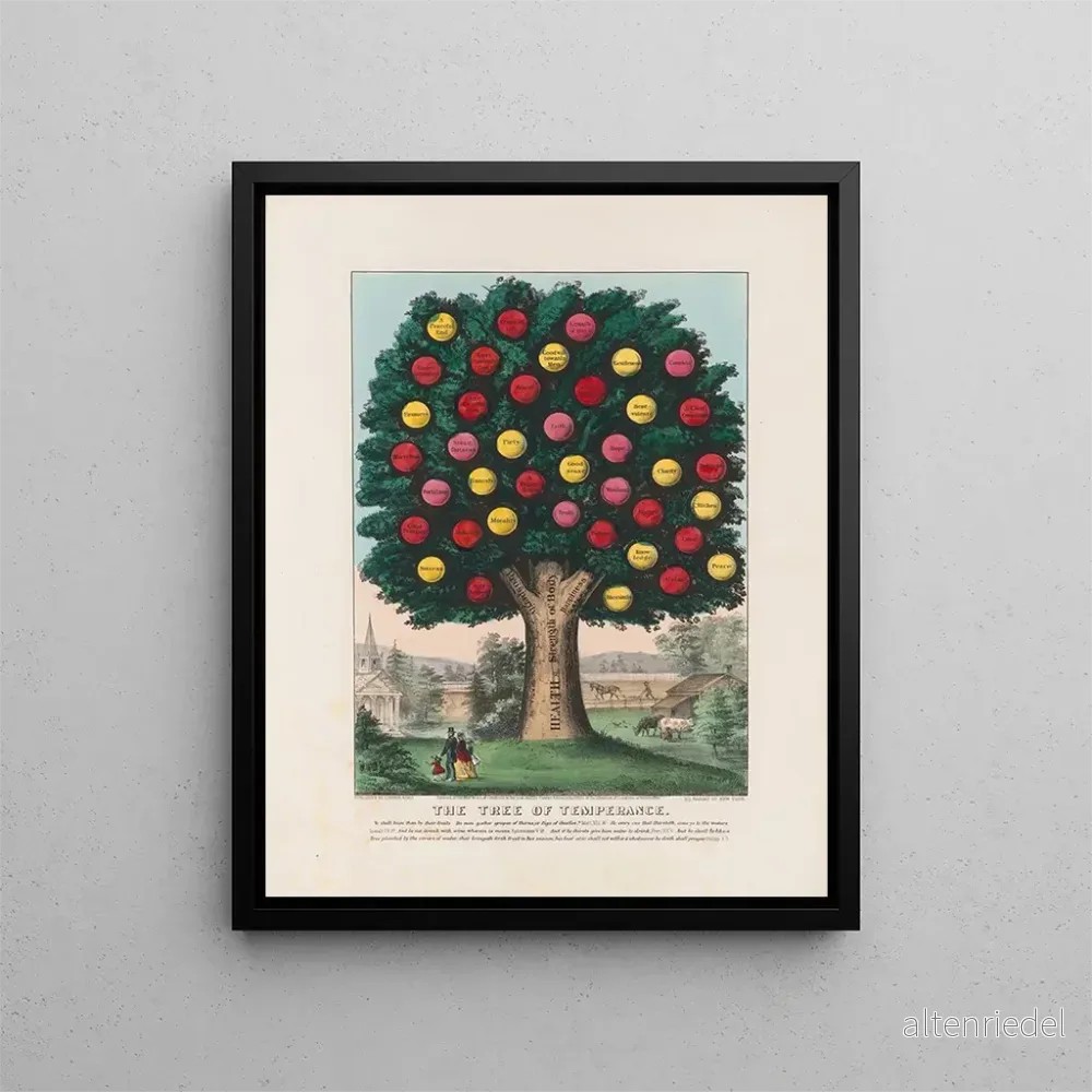 Målning av L'Arbre de tempérance - Currier Ives | Konsttryck