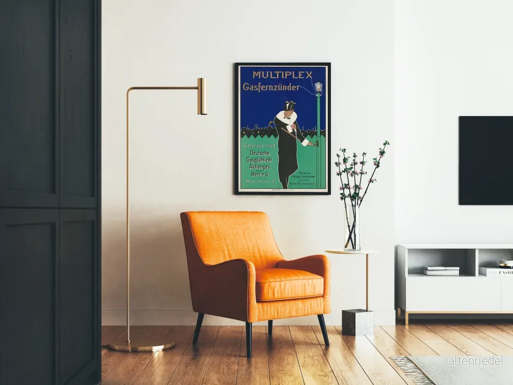 Vintageposter Multiplex Gasfernzünder industriell väggdekoration - Bild 2