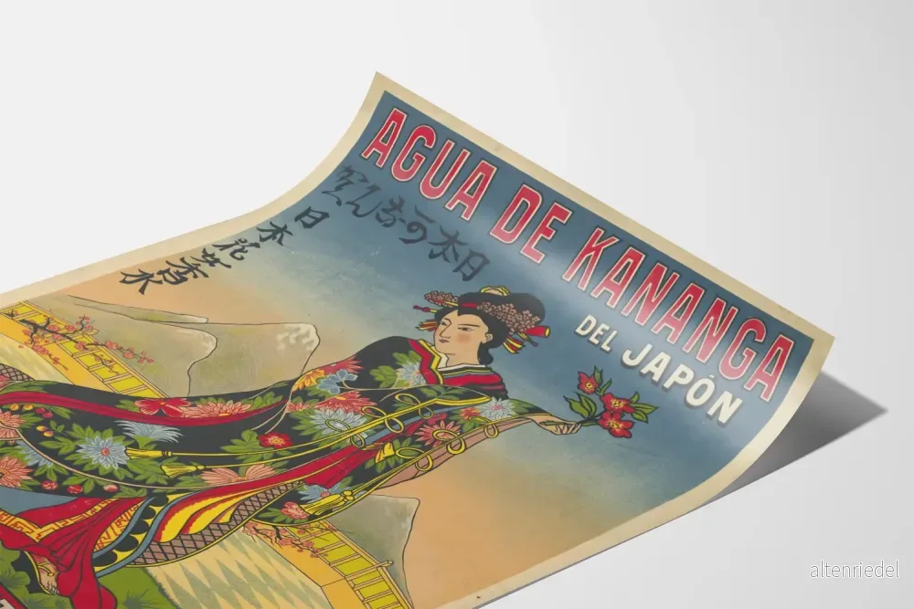 Vintageposter Agua de Kananga från Japan - Japansk väggdekoration - Bild 3