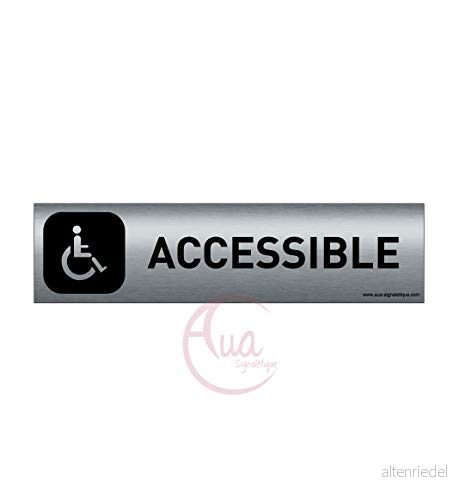 AUA SIGNALETIQUE tryckt aluminiumskylt AluSign DARK 200 x 50 mm dubbelsidig självhäftande på baksidan (tillgänglig) 3666180037051