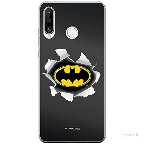 ERT GROUP mobiltelefonfodral för Huawei P30 Lite originalt och officiellt licensierat DC mönster Batman 059 Vit optimalt anpassad till formen på mobiltelefonen, fodral tillverkad av TPU plast 5905131535375
