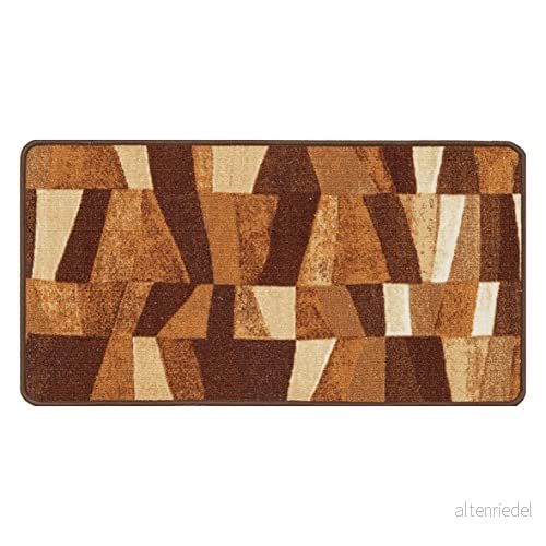 Baroni Home Matlagningsmatta, Halkfri, Dekorerad kabelbord Tvättbar 50 x 100 cm Brun Geometric 8050714849909