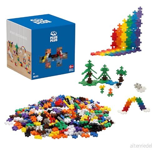 PLUS Basic färgmix 600 bitar Byggklossar, Bygga, Utvecklande leksaker för barn, STEM, STEAM, Producerat i Danmark 5710409100038