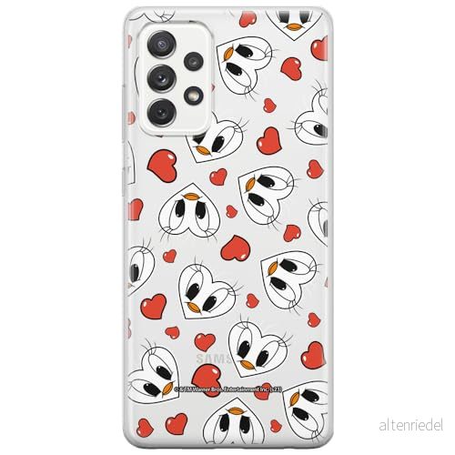 ERT GROUP mobiltelefonfodral för Samsung A52 5G / LTE 4G A52S originalt och officiellt licensierat Looney Tunes mönster Tweety 018, gedeeltelijk transparant 5905795122225