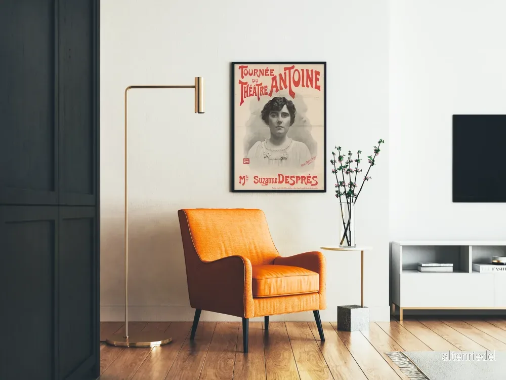 Vintageposter för Antoine-teaterns turné med fröken Suzanne Després - Bild 2