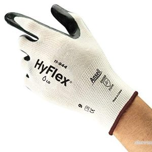 Ansell Hyflex 11 944 Oléofogs arbetshandskar, nötningsbeständigt, mekaniskt skydd och industriella risker, kvinnors manliga säkerhetshandske, tvättbar, svart, storlek S (12 par) 3252449001200 Ansell Hyflex 11 944 Oléofogs arbetshandskar, nötningsbeständigt, mekaniskt skydd och industriella risker, kvinnors manliga säkerhetshandske, tvättbar, svart, storlek S (12 par) 3252449001200