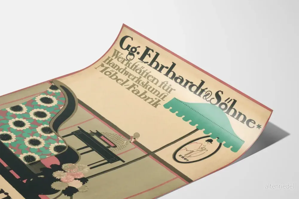 Vintageaffisch för möbler hantverk Ehrhardt & Söhne - Bild 3