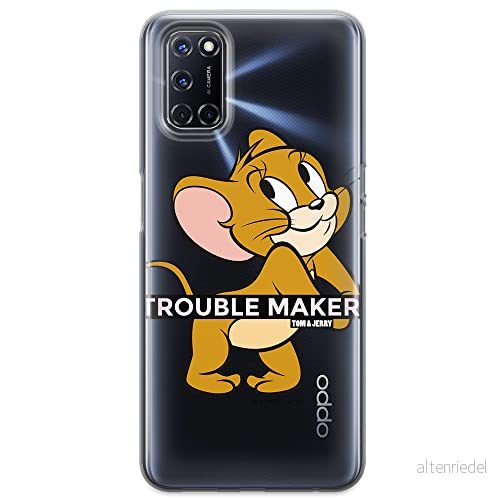 ERT GROUP mobiltelefonfodral för Oppo A92/ A72/ A52 originalt och officiellt licensierat Tom and Jerry mönster 012 optimalt anpassad till formen på mobiltelefonen, gedeeltelijk transparant 5904805272660