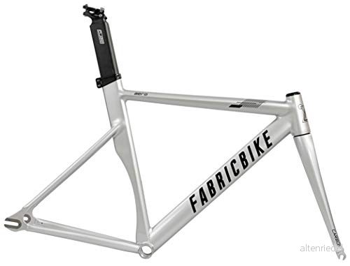 FabricBike AERO Cykelram för Fixie Med Singlespeed, Ramset Enväxlad Stadscykel Fast Nav, Aluminiumram och Kol Gaffel, 3 Storlekar, 2.145g (M storlek) (Space Grey & Black, M 54cm) 7421036154810