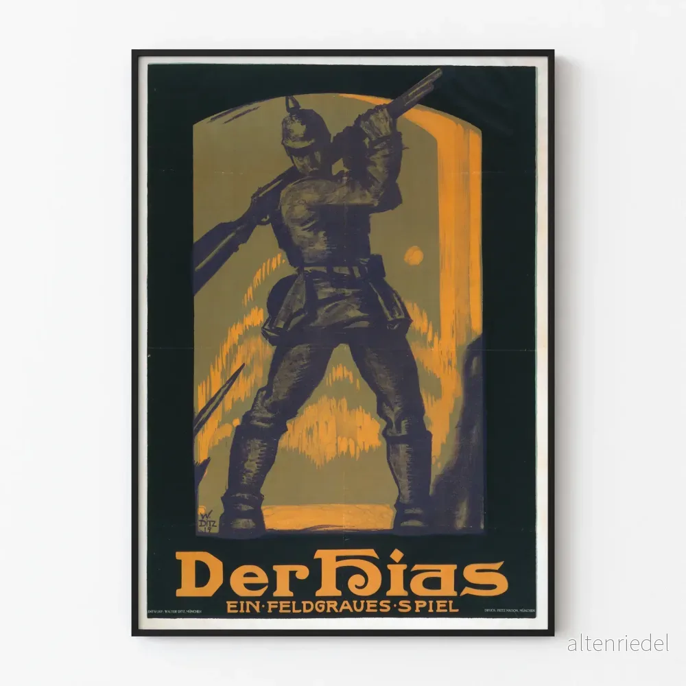 Vintageposter Der Dias - Tysk militär illustration