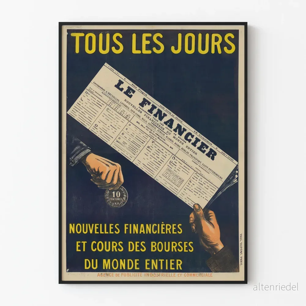 Vintageposter Le Financier Nouvelles Finansiella och Börsnyheter Vintageposter Le Financier Nouvelles Finansiella och Börsnyheter