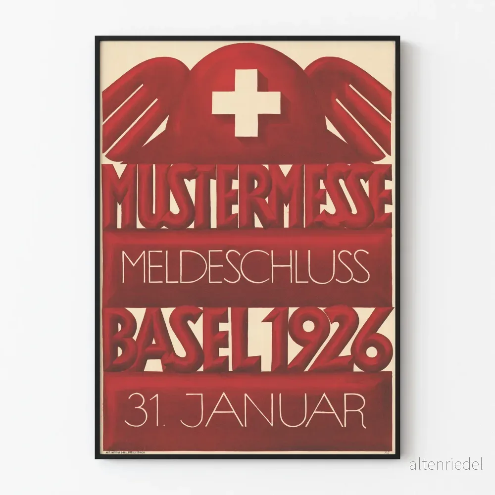 Vintageposter för Mustermesse Basel 1926 – Väggdekoration i retro schweizisk stil Vintageposter för Mustermesse Basel 1926 – Väggdekoration i retro schweizisk stil