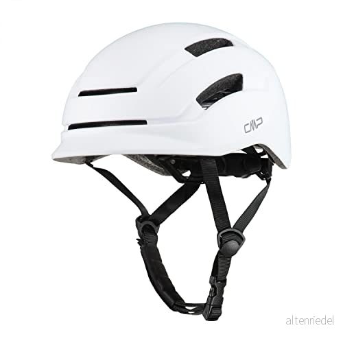 CMP City Bike Hjälm för vuxna med integrerat ljus 3B12637 (M, vit) 8059342049606