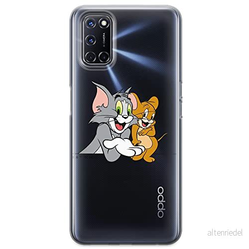 ERT GROUP mobiltelefonfodral för Oppo A92/ A72/ A52 originalt och officiellt licensierat Tom and Jerry mönster 005 optimalt anpassad till formen på mobiltelefonen, gedeeltelijk transparant 5904805249822