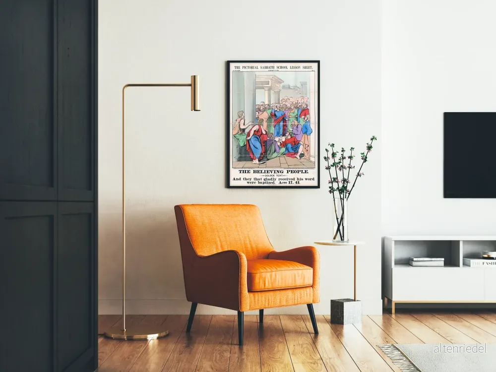 Gammal poster "The Believing People" dekorativ - Vintage religiös konst - Bild 2