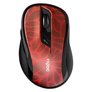Rapoo M500 tyst trådlös mus 1 600 DPI sensor 12 månaders batteritid tysta knappar ergonomisk för högerhänta PC och Mac röd 6940056185891