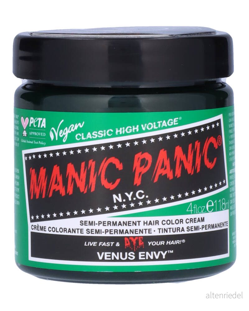 Manic Panic Venus Envy Classic Creme, Vegan, Cruelty Free, Green Semi Permanent Hair Dye 118ml 612600110456