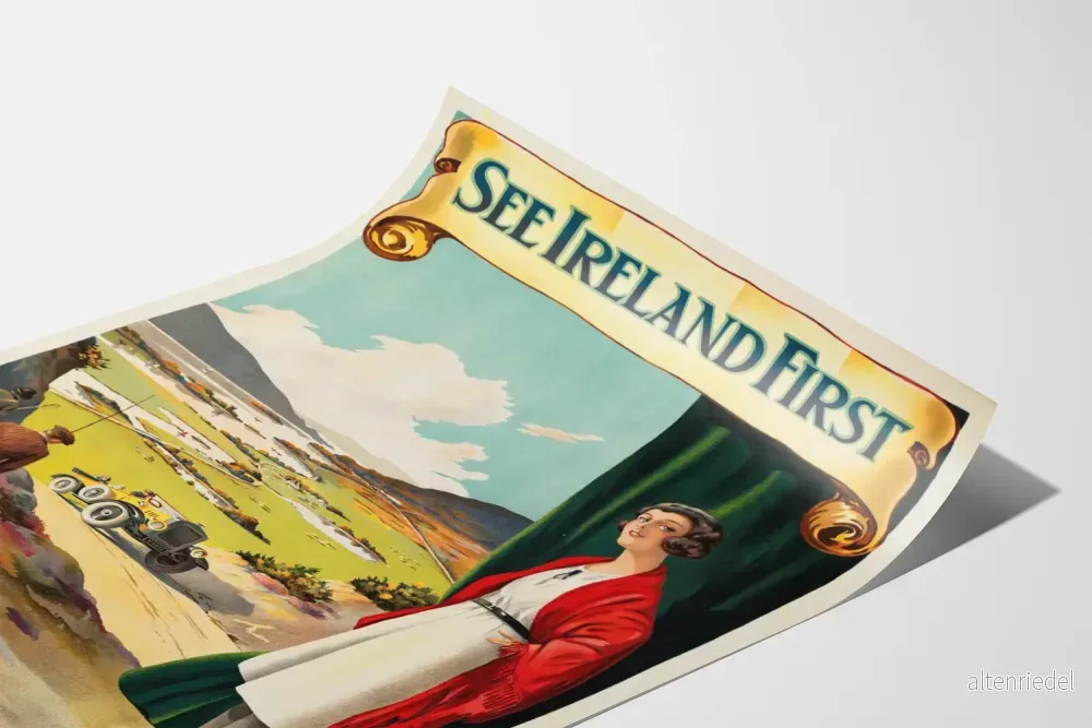Vintageaffisch för turism i Irland - Se Irland först - Bild 3