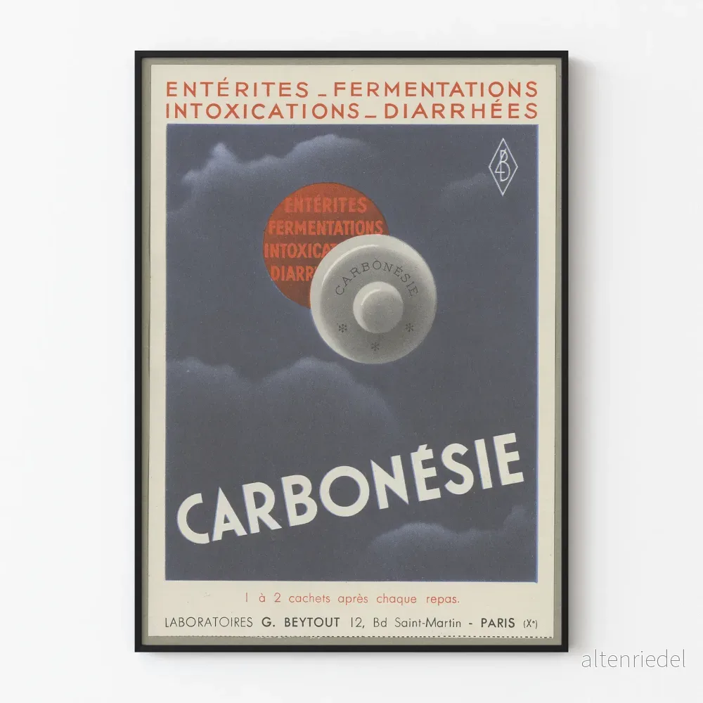 Vintage reklamposter Carbonésie väggdekoration