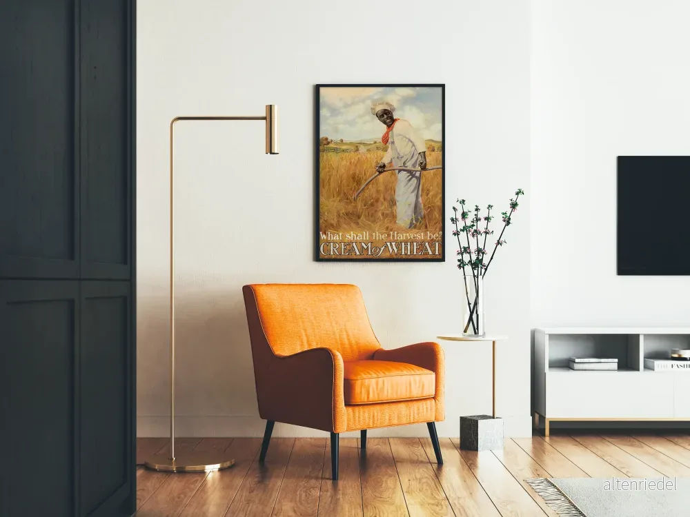 Vintageposter Cream of Wheat - Illustration av skördearbete med spannmål - Bild 2