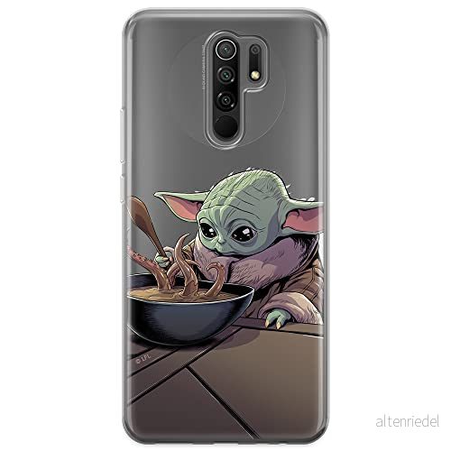 ERT GROUP mobiltelefonfodral för Xiaomi REDMI 9 originalt och officiellt licensierat Star Wars mönster Baby Yoda 027 optimalt anpassad till formen på mobiltelefonen, gedeeltelijk transparant 5904805089367