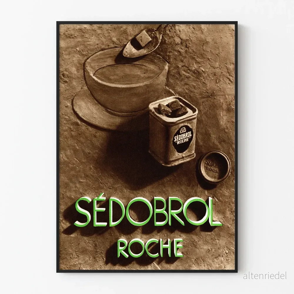 Vintageposter Sédobrol Roche väggdekoration retro
