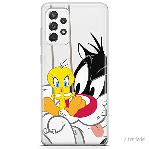 ERT GROUP mobiltelefonfodral för Samsung A72 5G originalt och officiellt licensierat Looney Tunes mönster Sylvester & Tweety 002 anpassad till formen på mobiltelefonen, gedeeltelijk transparant 5903040078143