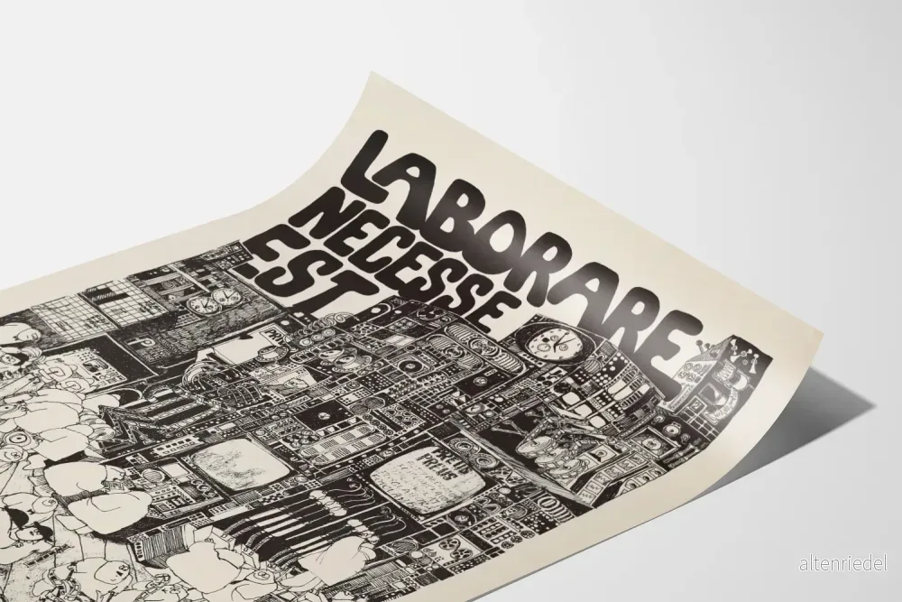 Serigrafiposter Laborare Necesse Est 1976 - Bild 3