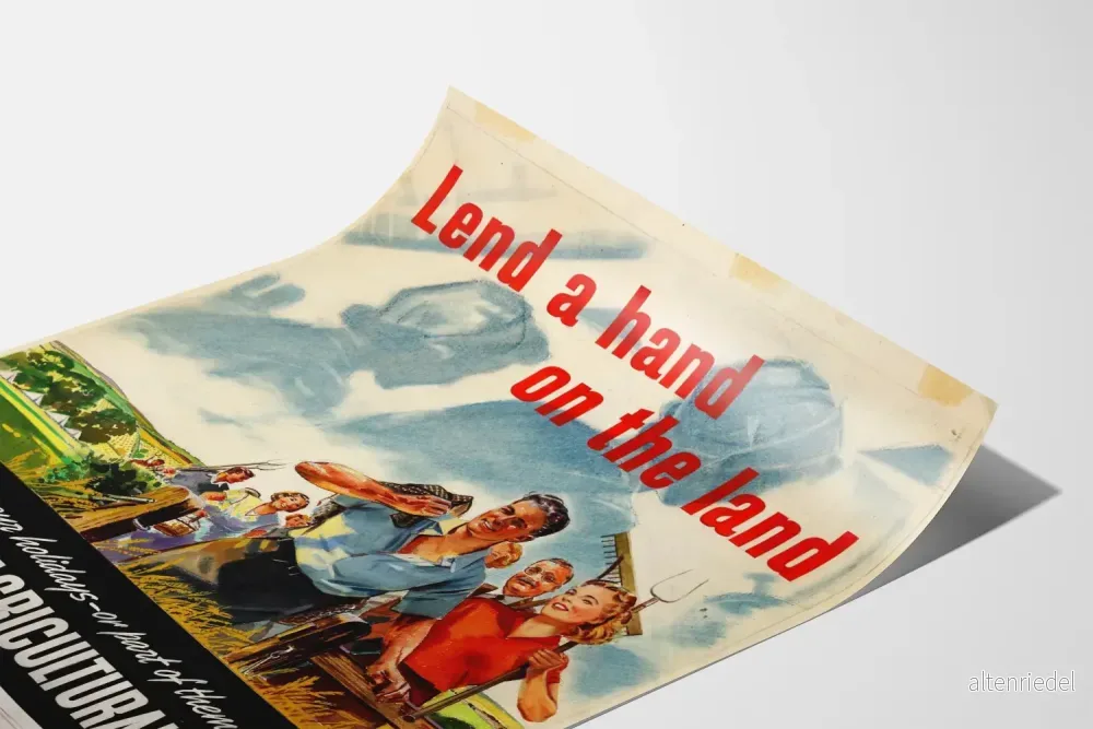Vintageposter Lend a Hand on the Land - Frivillig jordbrukskampanj - Bild 3