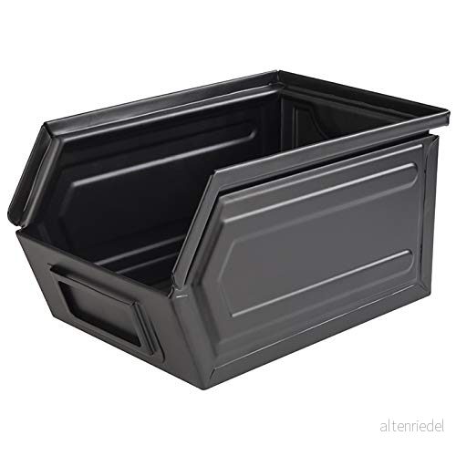 APS Snack Box "Industrial" svart metallbox med etikettfack, B x D H: 15,5 23,5 13 cm, Fast Food Box, diskmaskinssäker, staplingsbar 4004133406766