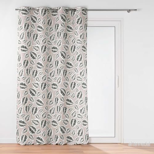 douceur d'intérieur, Öljettgardin (140 x 260 cm) alma svart, tryckt polyester 3574386122610