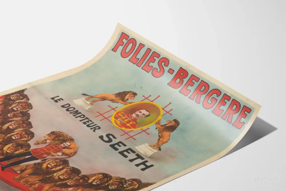 Vintageposter Folies-Bergère: Tämjaren Seeth och hans lejon från Ménélick - Bild 3