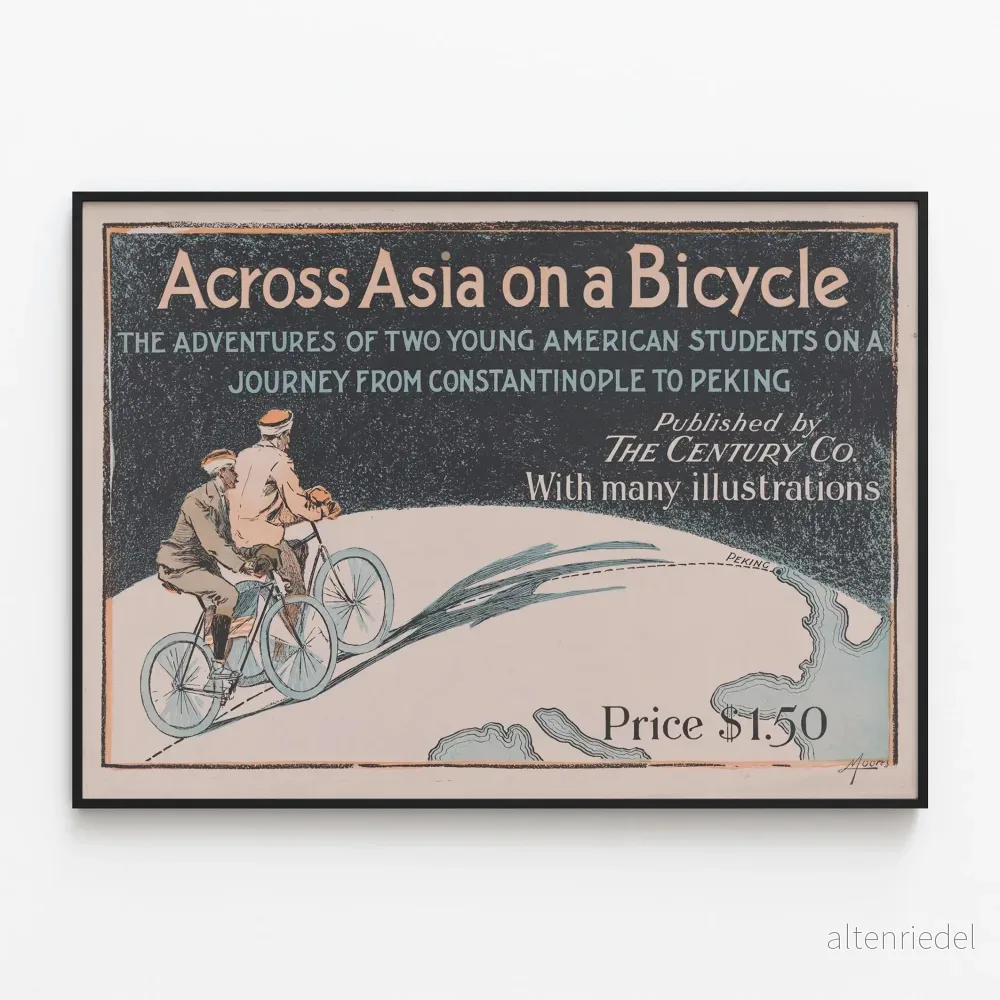 Vintage cykelresa genom Asien poster Vintage cykelresa genom Asien poster