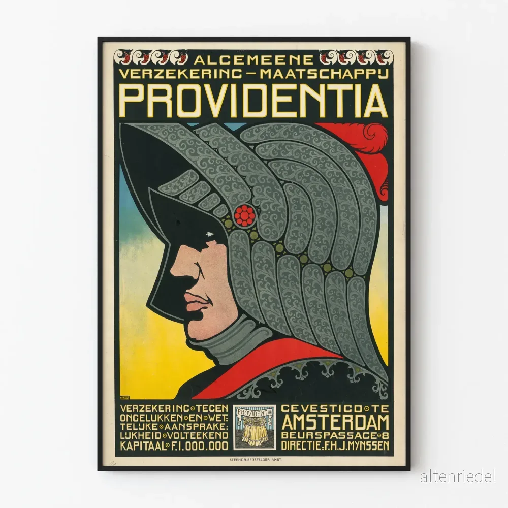 Vintageposter för försäkring Providentia Amsterdam