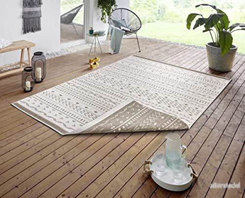 NORTHRUGS Inomhus och utomhatta Kuba 120 x 170 cm väderbeständig design boho balkong terrass trädgård vinterträdgård vattentät linnematta 4260770245391