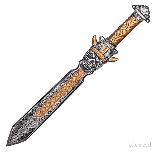 Boland 72275 Kostymtillbehör svärd, längd 57 cm, plastvapen med dödskalle, attrapp, skull Warrior, krigare, mördare, zombie, tillbehör, halloween, karneval, temafest 8712026722751