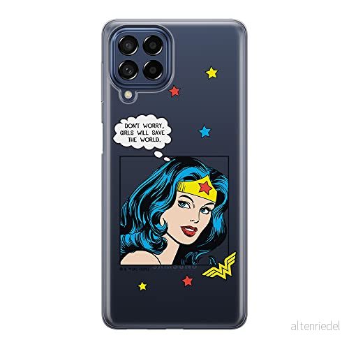 ERT GROUP mobiltelefonfodral för Samsung M53 5G originalt och officiellt licensierat DC mönster Wonder Woman 028 optimalt anpassad till formen på mobiltelefonen, gedeeltelijk transparant 5905511386771
