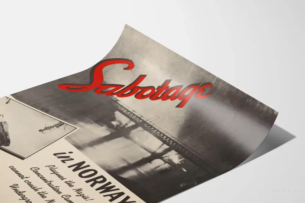 Vintageposter sabotage i Norge mot nazisterna - Bild 3