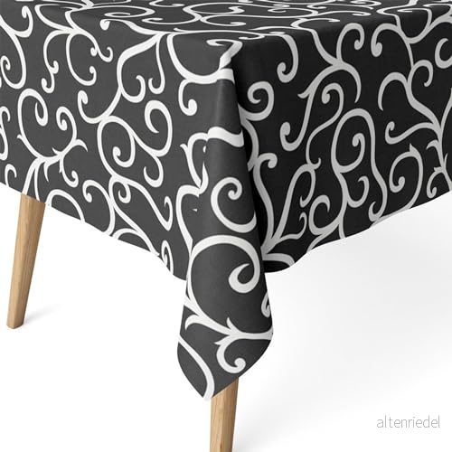 ECOMMERC3 fläckbeständig bordsduk för rektangulärt bord storlek 300 x 140 cm extra mjuk och vattentät färg svart 8435767367110