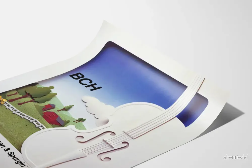 Dekorativ poster med vit violin och landskapsbild - Bild 3