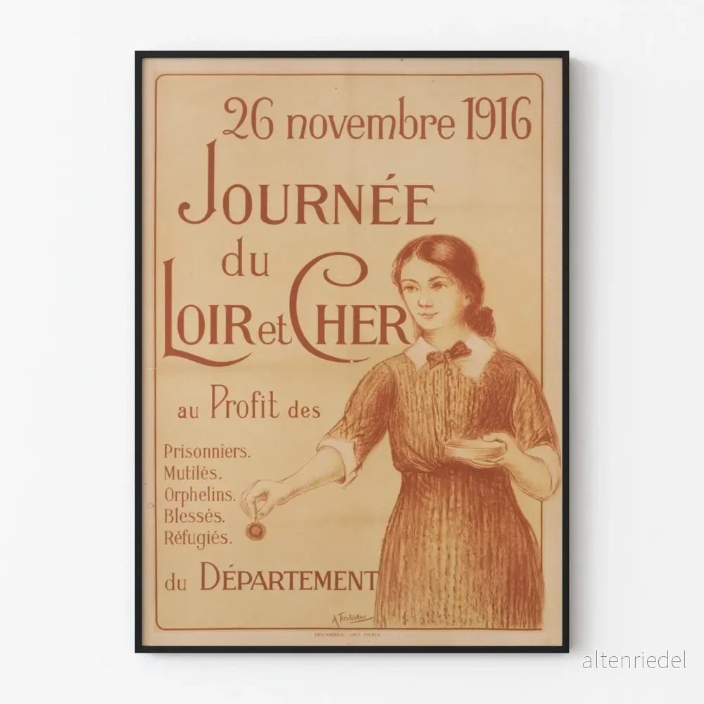 Vintageposter för Loir-et-Cher-dagen 1916 Historisk väggdekoration Vintageposter för Loir-et-Cher-dagen 1916 Historisk väggdekoration
