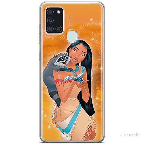 ERT GROUP mobiltelefonfodral för Samsung A21s originalt och officiellt licensierat Disney mönster Pocahontas and Meeko 001 anpassad till formen på mobiltelefonen, fodral tillverkad av TPU plast 5903040263341