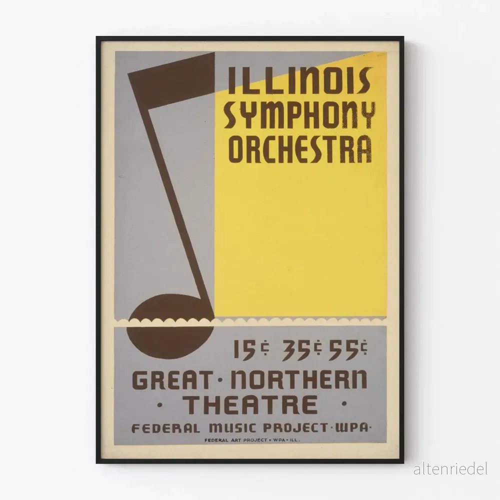 Vintageaffisch Illinois Symphony Orchestra väggdekoration