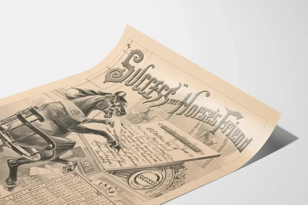 Vintageaffisch med häst författare 1889 - Bild 3