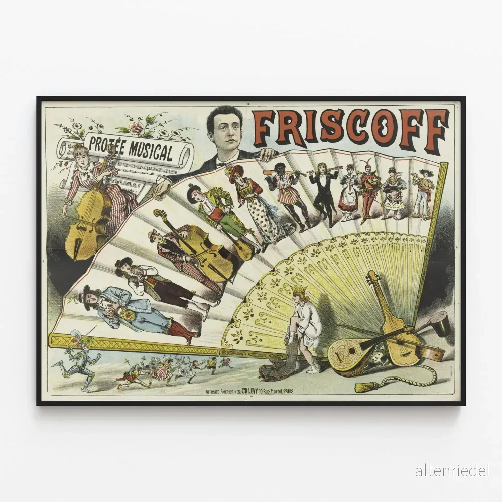 Vintageposter Friscoff Väggdekoration med Musik