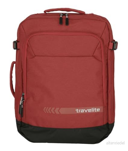 Travelite Handbagage ryggsäck/väska med flexibelt bäralternativ, KICK OFF, dagryggsäck för semester och sport, 50 cm, 35 Liter, röd, Rull lock 4027002076983